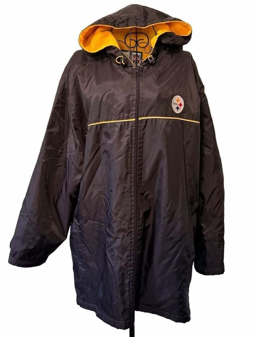 Pittsburgh Steelers Oversized Reversible Windbreaker Fleece Jacket Mens Size M